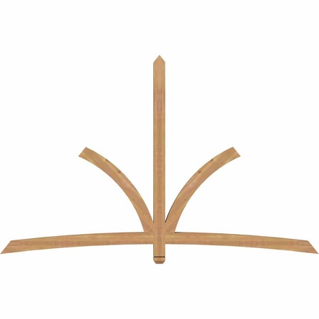 Ekena Millwork Davenport Timber Gable Bracket, Western Red Cedar, 96"W x 60"H x 3 1/2"D x 3 1/2"F, 15/12 Pitch GBW096X60X0404DAV00SWR